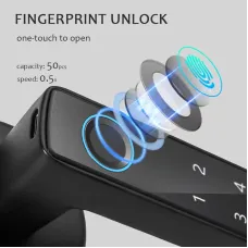 WAFU Tuya Biometric Smart Door Lock Electronic Digital Lock Password Fingerprint Keyless Entry Security Door Lock for Home
