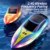 HXJRC HJ825A HJ825B RTR 2.4G RC Boat Capsized Ship Reset Automatic Return Colorful LED Light Speedboat Waterproof Electric Racing High Speed Vehicles Models Lakes Pools Remote Control Toys