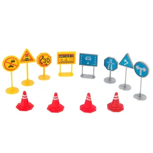 12PCS RBR/C Road Cone Indicator Street Sign Decoration Parts LDRC 1804 1899 Drift 1/16 1/18 RC Car Vehicles Models Accessories R816