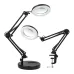 GOCHIFIX 2in1 10X Magnifying Glass with Light LED Magnifying Lamp with Stand and Clamp Rack,3 Color Modes 10 Level Brightness for Craft Reading Repair Close Work