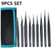 9/10 Pcs Tweezers Set Bag Stainless Steel Anti-Static Precision Tweezers for Electronic Mobile Phone Repair Tools Hand Tools