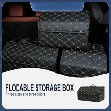 Large Capacity Car Trunk Organizer Storage Box Car Multi-Purpose Tool Storage Box Storage Organization Leather Folding Emergency Storage Box