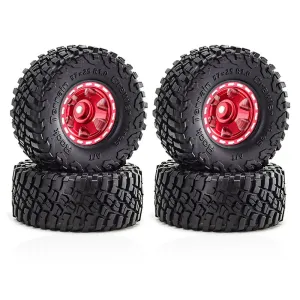 4PCS 1.0 Inch Aluminum Alloy Blade Wheels Gravel Tires Spare Parts for SCX24 FMS24 TRX4M RC Climbing Car Vehicle Models Accessories