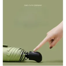 Automatic 8-Rib Sun Protection Umbrella Fully Automatic Pocket Umbrella Cute Mini Black Coated Five Fold Sun Umbrella Mini Portable Pocket Umbrella