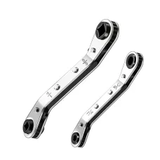 Hvac Service Wrench Tool 3/16" to 3/8" 5/16" x 1/4"Air Conditioner Valve Ratchet Wrench with 2 Hexagon Bit Adapter Kit for Air Refrigeration Tools and Equipment Repair Tools Clearance