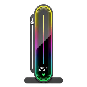 COOLMOON GH3Pro Temperature Display Magnetic Graphic Card Holder Support 5V ARGB Sync Vertical GPU Holder Aluminum Alloy Stand Bracket for Desktop Computer