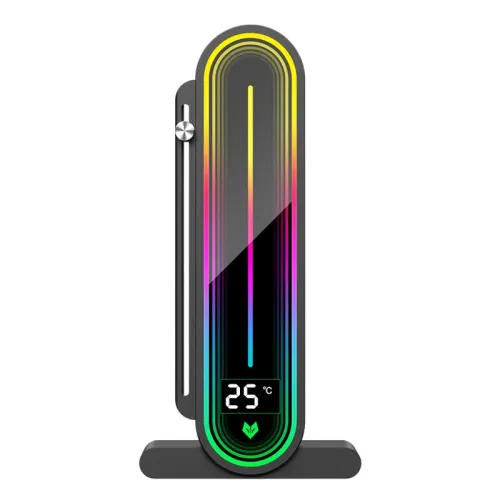 COOLMOON GH3Pro Temperature Display Magnetic Graphic Card Holder Support 5V ARGB Sync Vertical GPU Holder Aluminum Alloy Stand Bracket for Desktop Computer