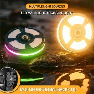 IPRee Multi-Functional Outdoor Waterproof Camping Light, Portable Cap Clip Hook Magnet Rgb Ambiance Camping Light