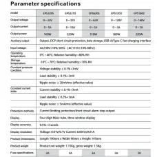WANPTEK Regulated Power Supply EPS1602 0-160V Voltage 0-2A 0-10A Current (Multiple voltage options) Multi-Function Protection Superior Stability Digital Display ideal for Diverse Electronics Application EPS3205/EPS3210/EPS6205/EPS1203/EPS1602