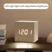 Wooden Digital Alarm Clock with Temperature Sound Control Electronic Clocks Desktop LED Bedside Clock