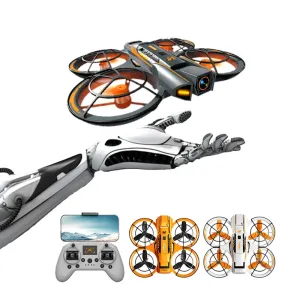 A21 PRO Mechanical Armor Style WiFi FPV with Dual Camera 180 Electrically Adjustable Optical Flow Hover Brushless Circle Fully Enclosed Protection Kids Gifts 2.4G 4CH 6-Axis Remote Control RC Toys Drone Quadcopter RTF