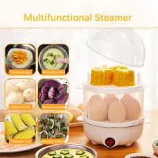 350W Electric Egg Cooker 7 Eggs Capacity 360 Steaming Multifunctional Food-grade Material Quick Heating for Breakfast