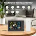 Wireless Weather Station with Color Display Indoor Outdoor Thermometer Hygrometer with Forecast Radio Controlled Clock Multi Language Moon Phase Barometer Alarm