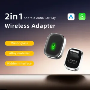 BABAOLONG Smart Car Connected Box Wireless Android Auto CarPlay BT 4.2 Chip 5.8GHz Dual-Band SOC Compact Plug and Play Hidden USB Design Safe Driving Voice Assistant