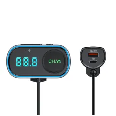 T78 Air Outlet Car bluetooth V5.0 FM Transmitter 30W PD + QC3.0 Fast Charger Hi-fi Music Player Hands-free Calls U Disk AUX Bass 7 Colors Backlit Light