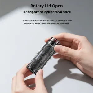 Yesido TWS39 Transparent Cylindrical Shell Earbuds bluetooth Earphone 14.2mm Large Moving Coil Deep Bass Dual Microphone 25H Playback Semi-in-ear Sports Headphones