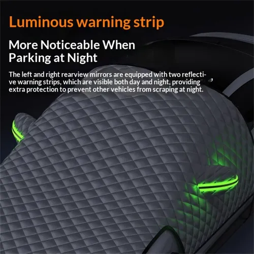 Car Snow Cover Winter Protection Waterproof PEVA Cotton Layer Windproof Anti-Frost Sunshade Three-Window Coverage