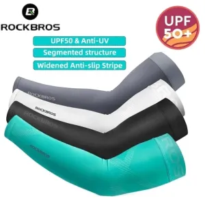 ROCKBROBike Arm Sleeve Breathable Quick Dry UPF50 UV Protection Cycling Sport Sleeve Ice Fabric Sunscreen Sports Wear Fitness Arm Sleeve