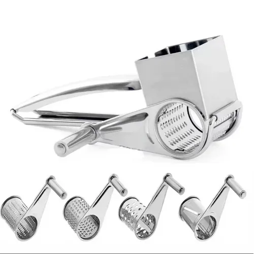 4 PCS Handheld Stainless Steel Rotary Cheese Grater Kitchen Tool Garlic Carrot Cutter Slicer Shredder Grinder