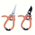 2PCS High Carbon Steel Pruning Shears Set 168mm 154mm Extra Sharp Garden Hand Pruners Ergonomic Handles Spring-loaded Mechanism Secure Lock Orange