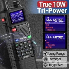 Baofeng UV-5RH 10W Tri-band Walkie Talkie 3800mAh Type-C Rechargeable Wireless Copy Frequency Handheld Two-way Radio