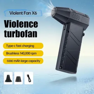X6 140,000RPM High-Speed Turbo Fan 6000mAh Peak Battery Dual-Function Vacuum Kit Infinite Speed Control 6.0V-8.4V Adjustable Current 3-4 Hours Charging