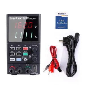 Hantek HDP180V8S DC Power Supply with Four-Digit Display USB Quick Charging Function AC 230/115V Switch 0-160V Output Voltage Overload and Overheat Protection Portable Design