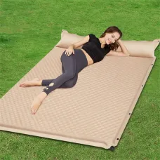 Xmund Soft Inflatable Camping Mattress with Integrated Pillow Snap Fastener Splicing Wave Surface for Comfortable Outdoor Trave,Camping-190*130cm