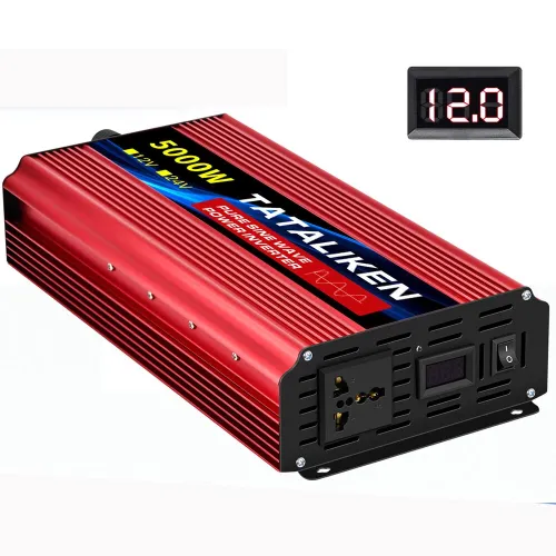 TATALIKEN Power Inverter 12V 24V to 110-220V Pure Sine Wave 2000W Rated Power 5000W Peak Power Converter Home Inverter