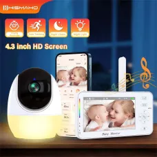 ABM206 HD Baby Monitor with Smartphone App Dual-Mode Night Light Safety Features 4.3 Inch Screen Video Monitoring WIFI Pet Baby Surveillance