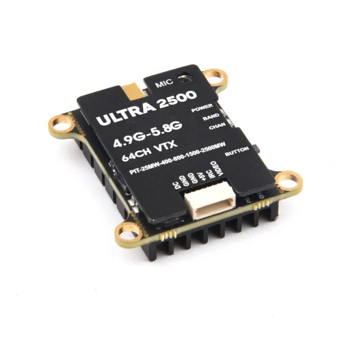 Ultra2500 4.9-5.8Ghz 64CH 25mW/ 400mW/ 800mW/ 1500mW/ 2500mW/ Pit Mode 2.5W FPV Transmitter Built in Mic Support IRC Tramp VTX MMCX for RC Drones