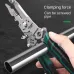 Foldable Wire Stripper Plier Needle Nose Carbon Steel Blade 223mm Ergonomic Handle Black and Green Multipurpose Electrician Tool
