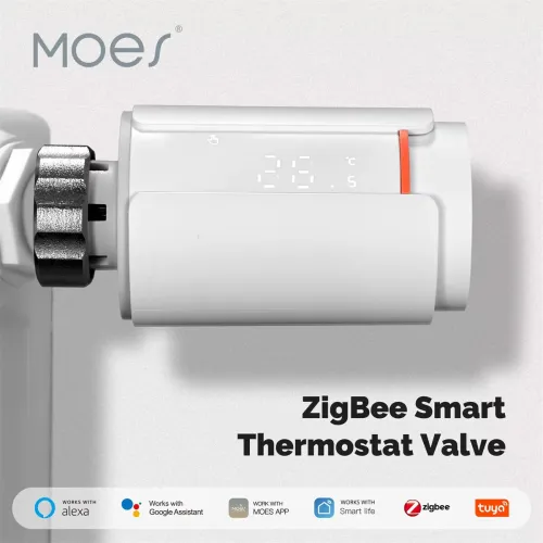 MOES ZTRV-S01 Tuya Smart ZigBe Thermostatic Radiator Valve TRV Programmable App Remote Temperature Controller Support Alexa Google Home