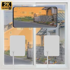 Guudgo 3MP 2K Mini Window Security Camera Wireless WiFi HD Night Vision Indoor Outdoor Window Wall Mount Indoors Home Surveillance Camera