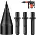 4PCS 32mm Black With Replaceable Handle Firewood Drill Bit Hand Electric Drill Electric Hammer Machine With Round Handle Square Handle Electric Tools For Broken Wood