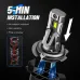 NovSight A500-T14 H7 LED Headlight Bulbs 12000LM 6500K White Light 40W Waterproof IP68 Long-Range 99 Percent Vehicle Compatibility Plug-and-Play Mini Size Bright Car Lights