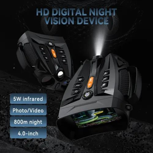 4K Night Vision Binoculars Model 336 48MP 4 Inch Display 10x Digital Zoom 800M Infrared Range Powerful Long Distance Vision Device Outdoor Photography Video Recording