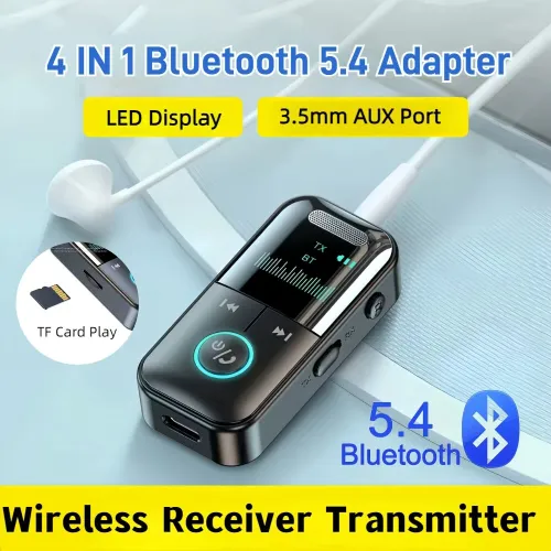 Bluetooth Audio Receiver/Transmitter Wireless Audio For Car Music Headphone Speaker PC TV 200mA Battery Support TF Card