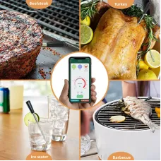 AGSIVO bluetooth Wireless Food Meat Thermometer 165ft Long Range Digital Thermometer Alarm for Grilling For BBQ Kitchen Cooking