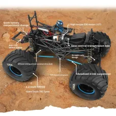 HPI Racing 160765 RTR Monster King Big Kahuna for Ford Bronco 4400 Spirited Horse 1/10 2.4G 4WD RC Car Rock Crawler Fully Licensed Off-Road Climbing Truck LED Light Straight Axle Remote Control Vehicles Models Toys