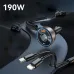 2-in-1 190W Car Lighter Charger Fast Charging with Retractable Data Cable Car Charge Adapter Socket USB Converter