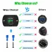 DC 12V 24V Digital LED Car Round Voltage Meter Panel Waterproof Voltmeter Tester LED Digital Display Mounting Plate Voltage Gauge Meter with Terminals for Boat Marine Vehicle Motorcycle Truck
