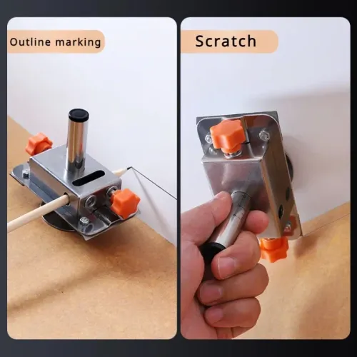 Woodworking Marking Tool Stainless Steel Retractable Tough Multi-Functional Measuring Device Stone Plate Marking