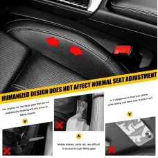 2PCS Car Seat Leak-proof Plug Strip Seat Storage Box Car Seat Gap Plug Car Seat Gap Filler with Seat Belt Holes Car Gap Strip Stop Cellphone Wallet Keys Coins From Dropping