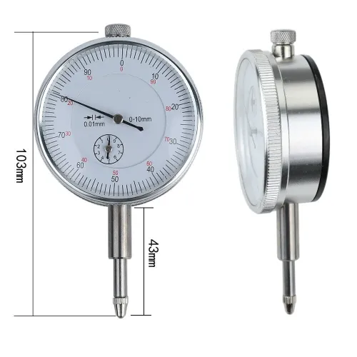 ETOPOO Mechanical Dial Test Indicator Gauge 0-10mm Range 0.01mm Precision with Universal Magnetic Base for Accurate Measurements Industrial Quality