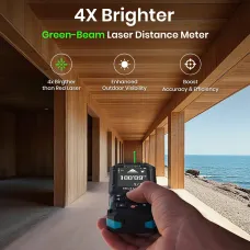 Mileseey S50 Green Beam Laser Rangefinder 400ft High Accuracy Rechargeable Distance Meter P2P Measurement Smart App IPS Display USB Charging Measurements Outdoor