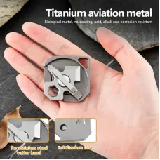 IPRee Titanium Alloy Portable Small Cutting Tools Outdoor Multifunctional Screwdriver Wrench Emergency Key Pendant