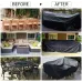 GARPROVM Garden Furniture Cover 350x260x90 Garden Table Cover 600D Heavy Duty Oxford Polyester Outdoor Patio Rectangular Cover