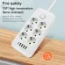 F06 2500W EU Plug AC Outlet Power Strip Multitap Extension Cord Electrical Socket with 4 USB+Type-C Ports Fast Charge Home Intelligent Outlets