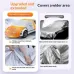 Car Snow Cover Winter Protection Waterproof PEVA Cotton Layer Windproof Anti-Frost Sunshade Three-Window Coverage